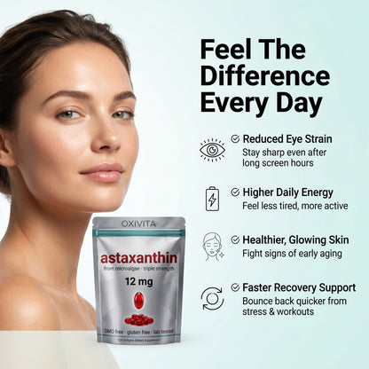 Oxivita Astaxanthin 12mg — Advanced Anti-Aging & Screen Protection Formula